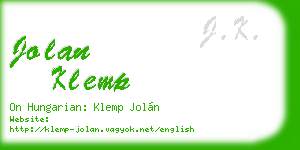 jolan klemp business card